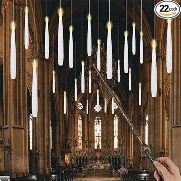 22pcs Flameless Floating Candle with Magic Wand Remote Timer, Battery Operated - Picture 7 of 7